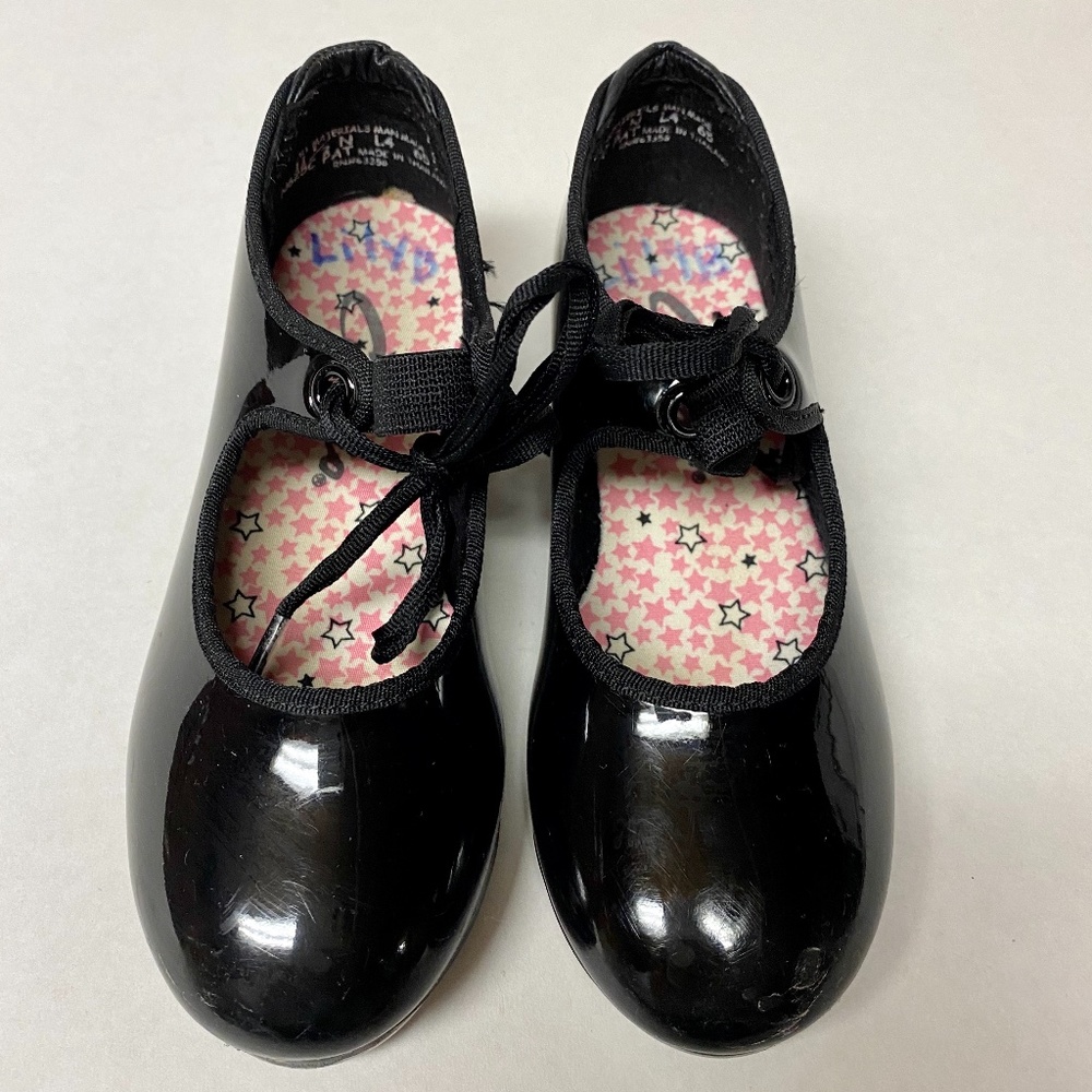 Capezio Girls Black Tap Dance Shoes 11.5